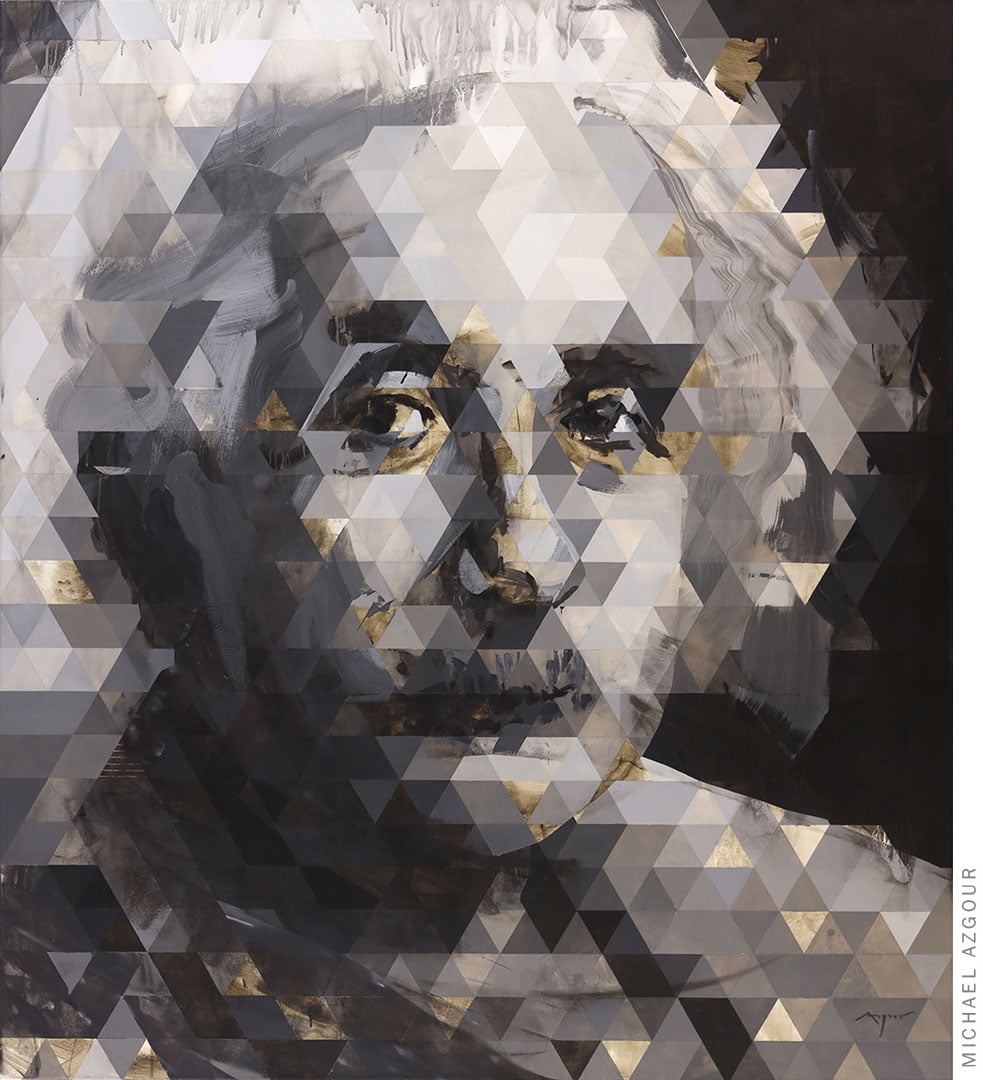 Portrait of Albert Einstein, Painting of Albert Einstein by contemporary artist Michael Azgour,