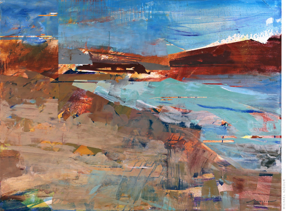 Abstract landscape scenery painting by contemporary artist, Michael Azgour, titled Coast.